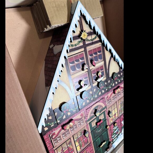 Wooden Christmas House Advent Calendar Reusable Holiday Decor from Byers Choice - Picture 9 of 15